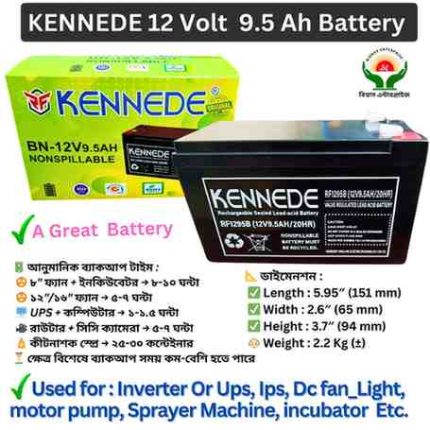 Kennede 12V 9.5Ah Battery